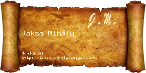 Jaksa Mihály névjegykártya