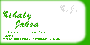 mihaly jaksa business card