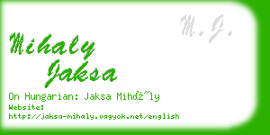 mihaly jaksa business card